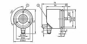 IFM RUP500 - Инкрементальный энкодер со сплошным валом и дисплеем