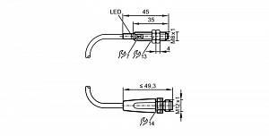 IFM IER203 - Индуктивный датчик в цельнометаллическом корпусе