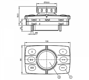 IFM CR1300 - панель управления с функцией кнопки и джойстика в двух осях и с подсветкой клавиш