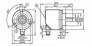 IFM RVP510 - Инкрементальный энкодер со сплошным валом и дисплеем