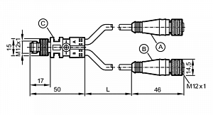 IFM E12405 - Y-соединительный кабель