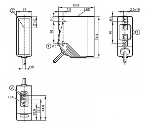 IFM O4E501 - Однолучевой световой барьер - приёмник