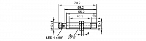 IFM IF505A - Индуктивный датчик в цельнометаллическом корпусе