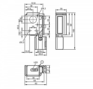 IFM O5P51A - Рефлекторный датчик
