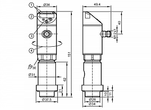IFM PY9001 - Датчик давления с дисплеем